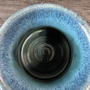 Handcrafted Style Pottery Mug Blue Speckled Southwestern Bear Coffee Cup